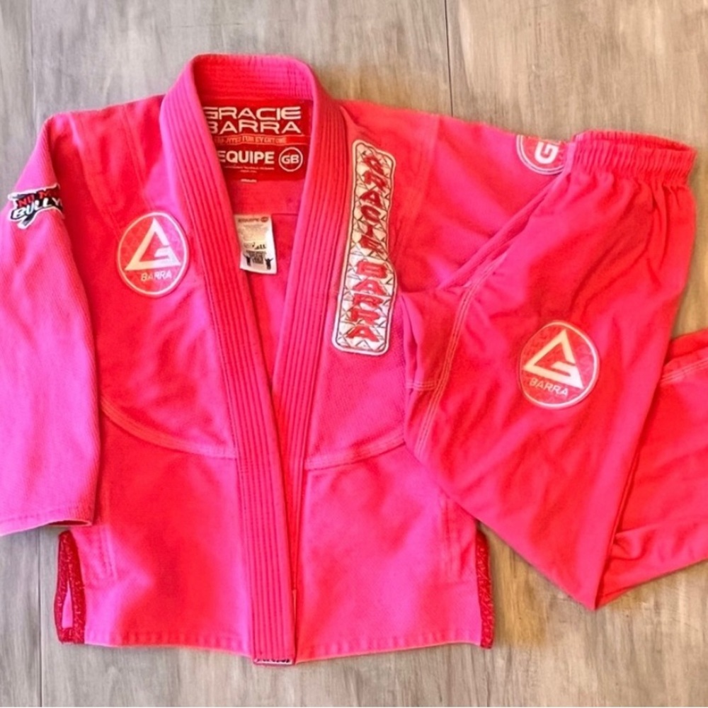 Gracie Barra Youth Storm GI and Pants Set in Pink Y5